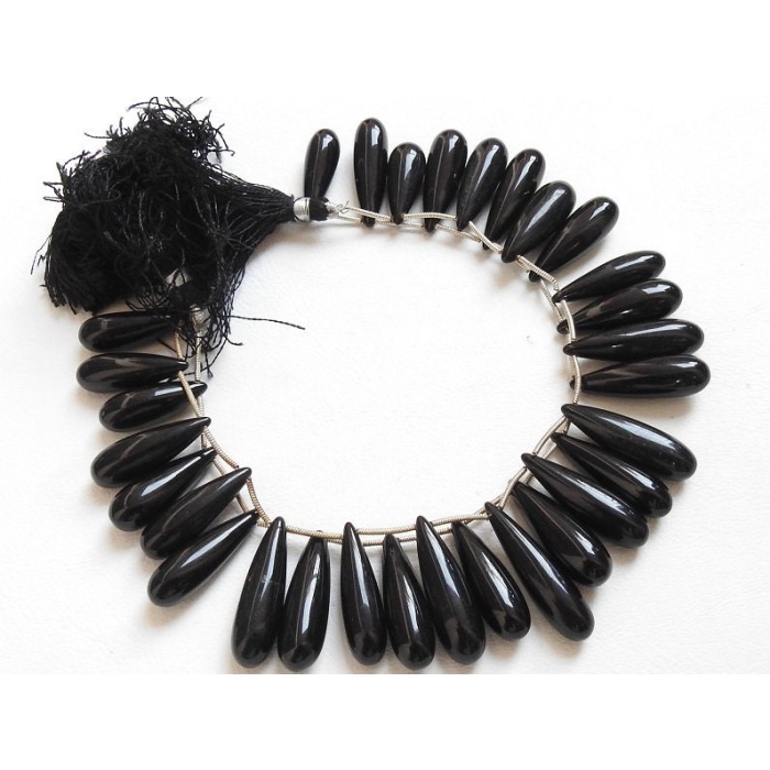 Black Onyx Smooth Elongated Drop,Long Bead,Teardrop,Loose Stone 15Piece Strand 29X8To20X7MM Approx Wholesaler,Supplies 100%Natural CY2 | Save 33% - Rajasthan Living 5