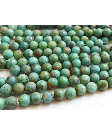 100%Natural,Arizona Turquoise Faceted Sphere Ball Bead,Roundel Shape,Round,12Inch Strand,Wholesale Price,New Arrival B2 | Save 33% - Rajasthan Living