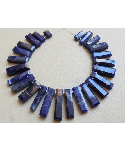 Sodalite Faceted Fancy Rectangle,Baguette,Briolette,Loose Stone,8Inch Strand 28X8To10X7MM Approx,Wholesaler,Supplies,100%Natural PME-BR8 | Save 33% - Rajasthan Living 5