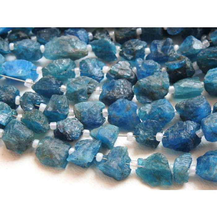 Neon Blue Apatite Natural Rough Tumble,Nugget,Chunk,Loose Raw Stone 8Inch Strand 7X7To7X5MM Approx Wholesaler Supplies RB5 | Save 33% - Rajasthan Living 5