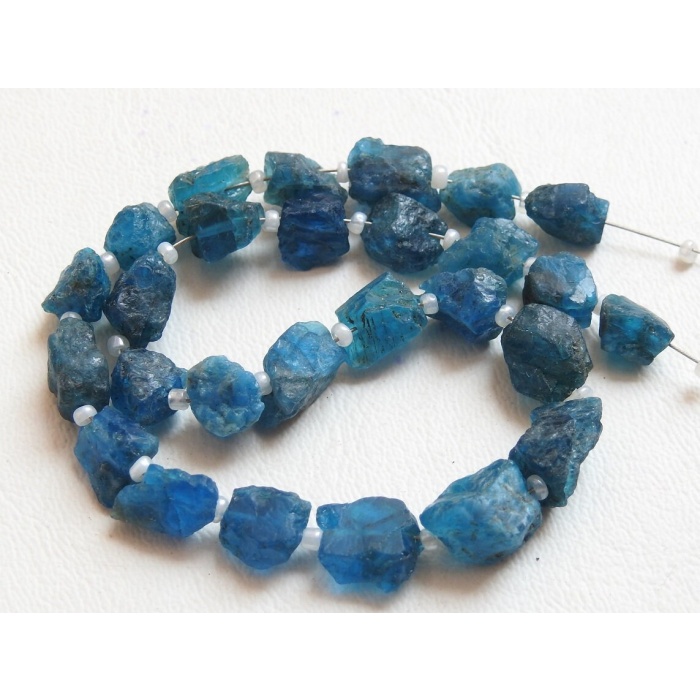 Neon Blue Apatite Natural Rough Tumble,Nugget,Chunk,Loose Raw Stone 8Inch Strand 7X7To7X5MM Approx Wholesaler Supplies RB5 | Save 33% - Rajasthan Living 8