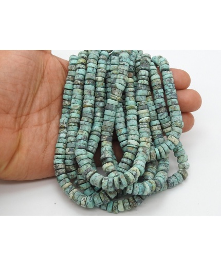 African Turquoise Smooth Tyre,Coin,Button,Wheel Shape Bead,Matte Polished,Handmade,Loose Stone,Wholesaler,Supplies,12Inch 9TO11MM Approx T2 | Save 33% - Rajasthan Living 3