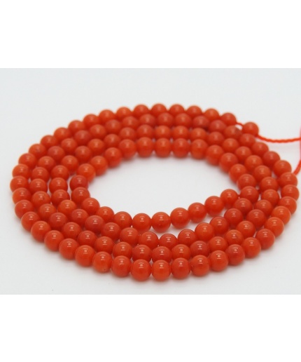 Red Coral Smooth Sphere,Ball,Round,Treated Stone,Loose Bead,For Making Jewelry,Necklace,16Inch 3MM Approx,Wholesaler,Supplies WM-CR2 | Save 33% - Rajasthan Living 3