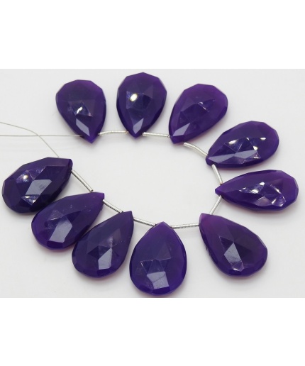 Dark Purple Chalcedony Faceted Teardrop,Drop,Handmade,Loose Stone,Earrings Pair,Wholesaler,Supplies,25X15MM Approx,PME-CY3 | Save 33% - Rajasthan Living 5