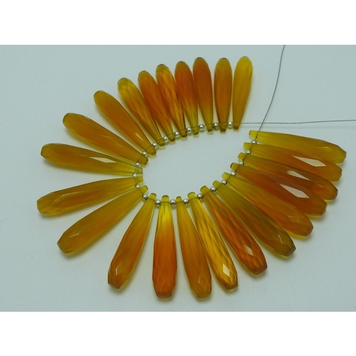 Honey Chalcedony Elongated Drop,Teardrop,Yellow Color,Loose Stone,For Making Jewelry,Earrings Pair,Wholesaler,35MM Long Approx pme-CY2 | Save 33% - Rajasthan Living 7