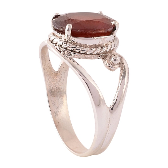 Rashigems 925 Silver, Certified Natural HESSONITE 5 Carat Ring -Free Size | Save 33% - Rajasthan Living 7