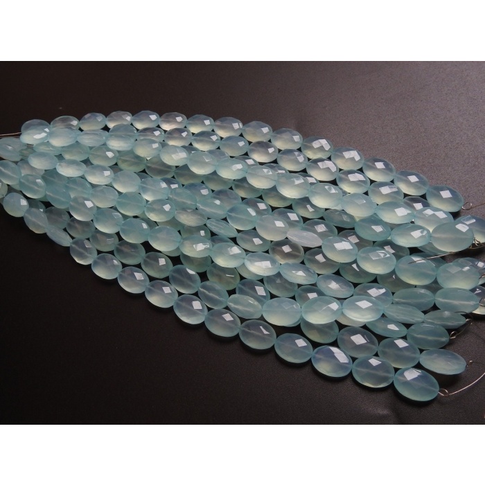 Aqua Blue Chalcedony Faceted Tumble,Oval Shape,Loose Beads,14Pieces Strand 14X10MM Approx,Wholesale Price,New Arrival,(pme)CY2 | Save 33% - Rajasthan Living 10