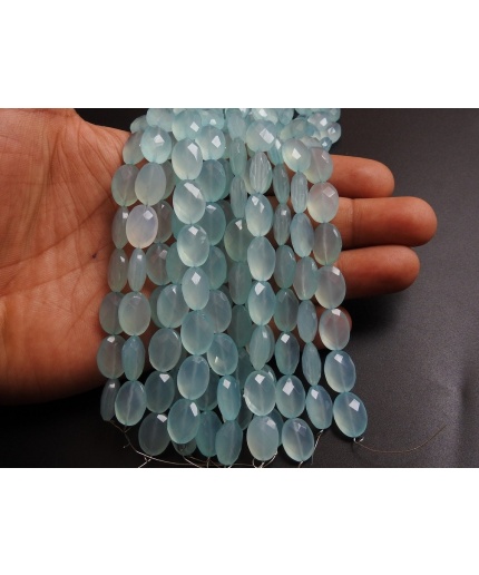 Aqua Blue Chalcedony Faceted Tumble,Oval Shape,Loose Beads,14Pieces Strand 14X10MM Approx,Wholesale Price,New Arrival,(pme)CY2 | Save 33% - Rajasthan Living 3