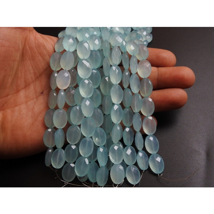 Aqua Blue Chalcedony Faceted Tumble,Oval Shape,Loose Beads,14Pieces Strand 14X10MM Approx,Wholesale Price,New Arrival,(pme)CY2 | Save 33% - Rajasthan Living 6