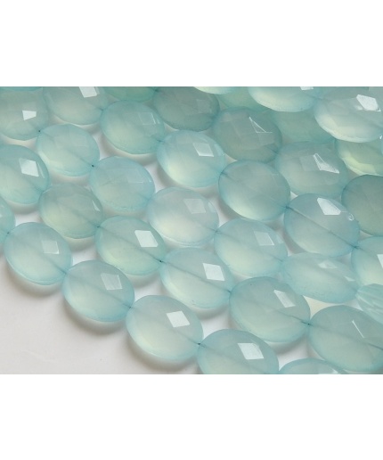 Aqua Blue Chalcedony Faceted Tumble,Oval Shape,Loose Beads,14Pieces Strand 14X10MM Approx,Wholesale Price,New Arrival,(pme)CY2 | Save 33% - Rajasthan Living