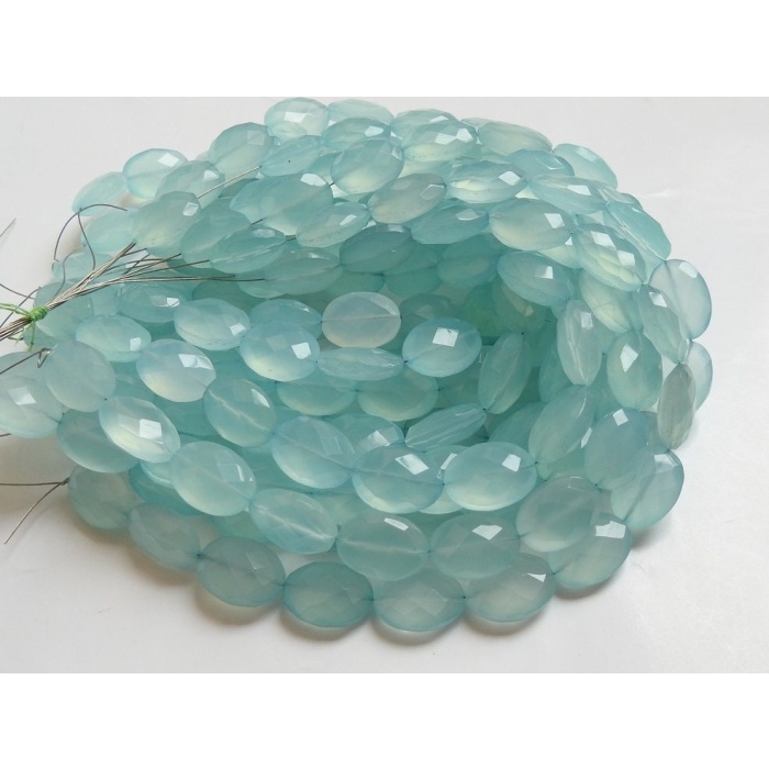 Aqua Blue Chalcedony Faceted Tumble,Oval Shape,Loose Beads,14Pieces Strand 14X10MM Approx,Wholesale Price,New Arrival,(pme)CY2 | Save 33% - Rajasthan Living 9