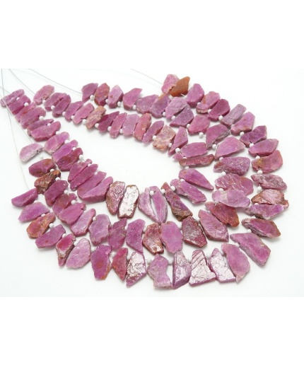 African Ruby Natural Chrystal Rough Slice,Slab,Stick,Nuggets,Loose Raw,8Inchs Strand 18X10To15X6MM Approx,Wholesale Price,New Arrival R4 | Save 33% - Rajasthan Living