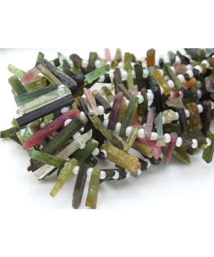 Tourmaline Natural Crystal Rough Stick,Multi Shaded,Loose Raw,Minerals Gemstone,For Making Jewelry 16Inch 14X2To6X2MM Approx RB2 | Save 33% - Rajasthan Living