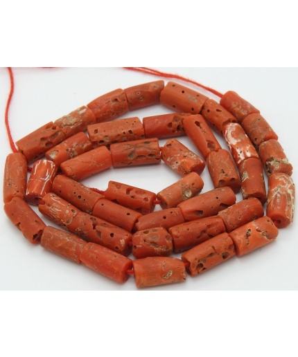 Red Coral Smooth Tube,Drum,Cylinder Shape Bead,Handmade,Loose Stone,Necklace,Wholesaler,Supplie 16Inch 12X6To7X6MM Approx 100%NaturalBK(CR2) | Save 33% - Rajasthan Living 3