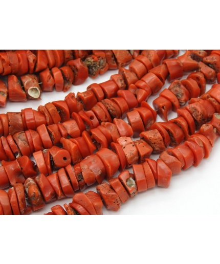 100%Natural,Red Coral Rough Beads,Coin,Button,Tyre,Nugget,14Inch 13X10To7X6MM Approx,Wholesale Price,New Arrival WM(CR1) | Save 33% - Rajasthan Living 7