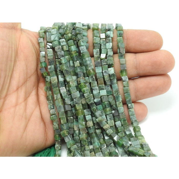 Emerald Smooth Cube,Box,Bead,Green,Loose Stone,Handmade,3d Cuboid 100%Natural 16Inch 5MM Approx Wholesale Price New Arrival (pme)CB2 | Save 33% - Rajasthan Living 6