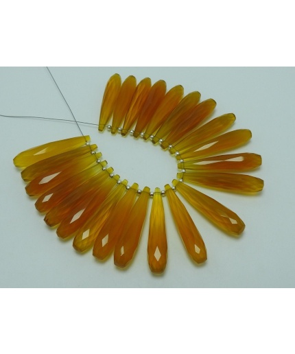 Honey Chalcedony Elongated Drop,Teardrop,Yellow Color,Loose Stone,For Making Jewelry,Earrings Pair,Wholesaler,35MM Long Approx pme-CY2 | Save 33% - Rajasthan Living