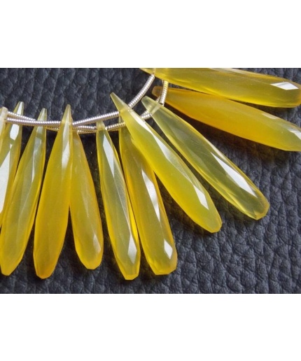 35MM Long Pair,Yellow Chalcedony Faceted Elongated Drops,Teardrop,Loose Stone,For Making Earrings Jewelry,Wholesaler,Supplies PME-CY2 | Save 33% - Rajasthan Living 3