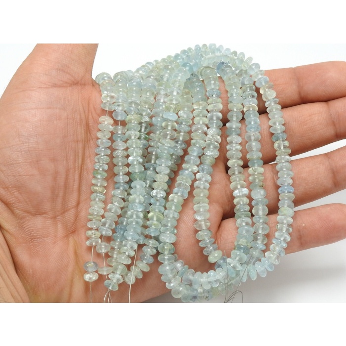 100%Natural,Aquamarine Smooth Roundel Beads,Handmade,Loose Stone,For Making Jewelry,Wholesale Price,New Arrival B1 | Save 33% - Rajasthan Living 5