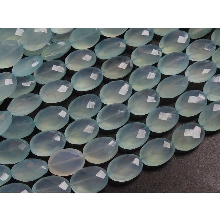 Aqua Blue Chalcedony Faceted Tumble,Oval Shape,Loose Beads,14Pieces Strand 14X10MM Approx,Wholesale Price,New Arrival,(pme)CY2 | Save 33% - Rajasthan Living 8