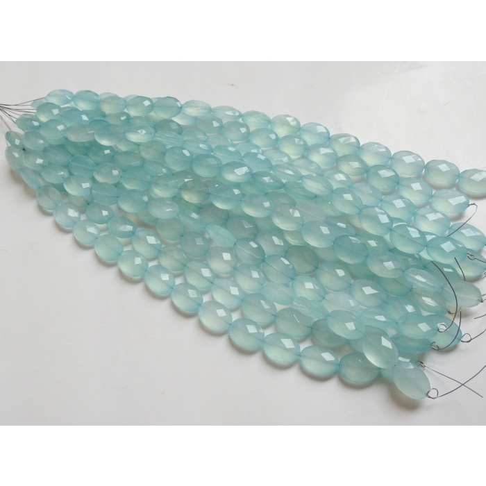 Aqua Blue Chalcedony Faceted Tumble,Oval Shape,Loose Beads,14Pieces Strand 14X10MM Approx,Wholesale Price,New Arrival,(pme)CY2 | Save 33% - Rajasthan Living 7