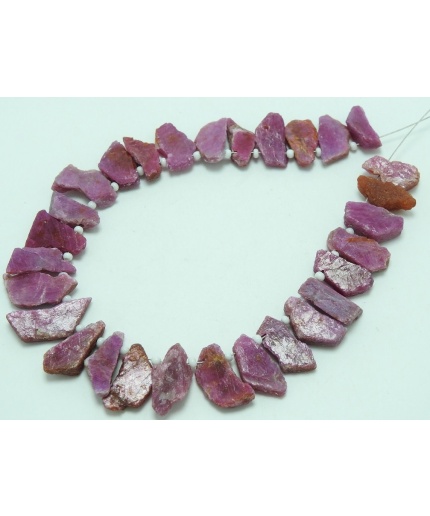 African Ruby Natural Chrystal Rough Slice,Slab,Stick,Nuggets,Loose Raw,8Inchs Strand 18X10To15X6MM Approx,Wholesale Price,New Arrival R4 | Save 33% - Rajasthan Living 3