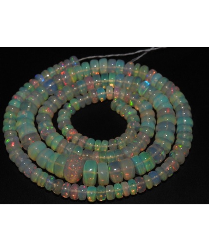 Natural Ethiopian Opal Smooth Roundel Beads,Multi Fire,Loose Stone 16Inch Strand 3X2To7X4MM Approx,Wholesale Price,New Arrival (pme) EO2 | Save 33% - Rajasthan Living 5