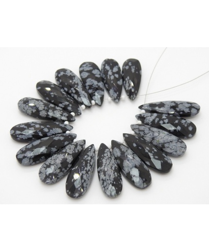 30X10MM Pair,Snowflake Obsidian Faceted Teardrop,Good Quality,Gift For Her,Wholesale Price,New Arrival 100%Natural PME-CY3 | Save 33% - Rajasthan Living 3