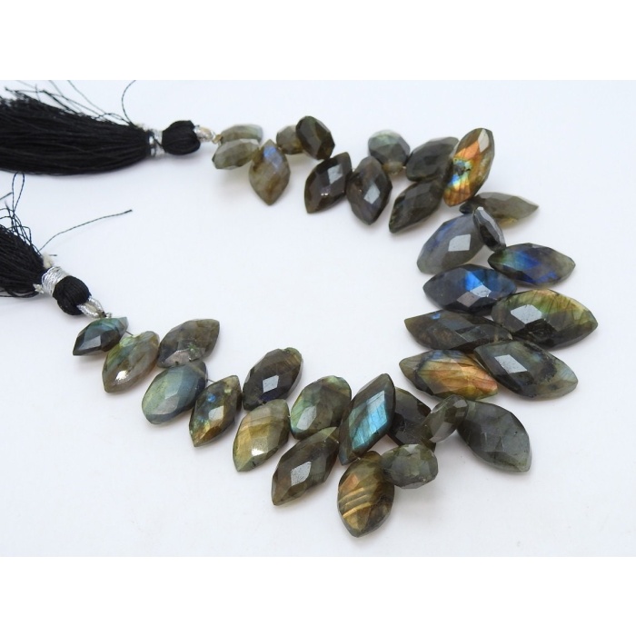 Labradorite Faceted Marquise Shape Briolette,Teardrop,Drop,Multi Fire,7Inch 18X10To15X8MM Approx,Wholesale Price,New Arrival PME-BR1 | Save 33% - Rajasthan Living 5