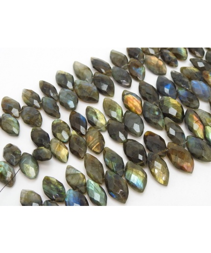 Labradorite Faceted Marquise Shape Briolette,Teardrop,Drop,Multi Fire,7Inch 18X10To15X8MM Approx,Wholesale Price,New Arrival PME-BR1 | Save 33% - Rajasthan Living 3