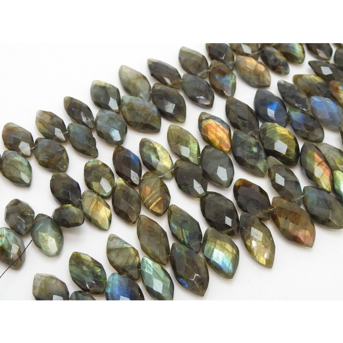 Labradorite Faceted Marquise Shape Briolette,Teardrop,Drop,Multi Fire,7Inch 18X10To15X8MM Approx,Wholesale Price,New Arrival PME-BR1 | Save 33% - Rajasthan Living 6