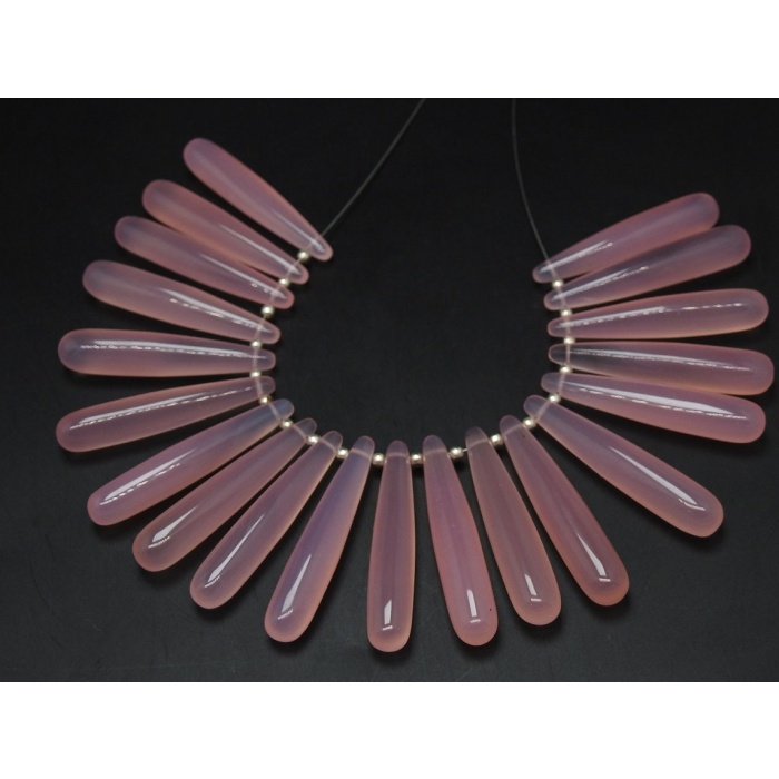 Rose Pink Chalcedony Smooth Elongated Drop,Teardrop,Loose Bead,Earring Pair,Wholesale Price,New Arrival 35MM Long Approx PME-CY1 | Save 33% - Rajasthan Living 10