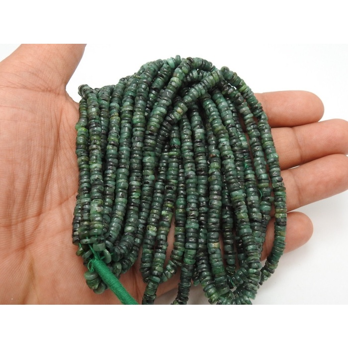 16 Inch Strand Natural Emerald Smooth Tyre Shape Beads Finest Quality Wholesale Price New Arrival (pme) T1 | Save 33% - Rajasthan Living 5