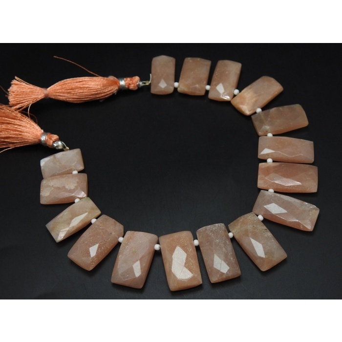 Natural Peach Moonstone Faceted Briolettes,Rectangle,Baguette,16Piece Strand 23X12To17X10MM Approx,Wholesaler,Supplies (pme)BR8 | Save 33% - Rajasthan Living 10