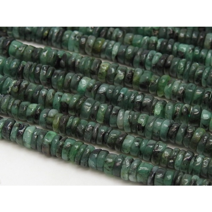 16 Inch Strand Natural Emerald Smooth Tyre Shape Beads Finest Quality Wholesale Price New Arrival (pme) T1 | Save 33% - Rajasthan Living 10