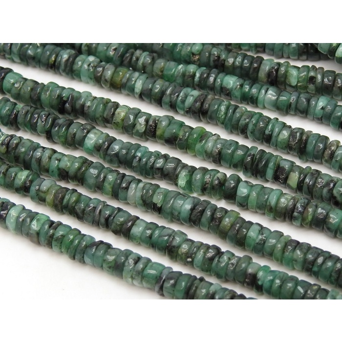 16 Inch Strand Natural Emerald Smooth Tyre Shape Beads Finest Quality Wholesale Price New Arrival (pme) T1 | Save 33% - Rajasthan Living 6