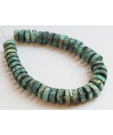 Natural African Turquoise Smooth Tyre,Coin,Button,Wheel,Matte Polished,Handmade,Loose Bead,For Making Jewelry,Wholesaler 8Inch Strand T2 | Save 33% - Rajasthan Living