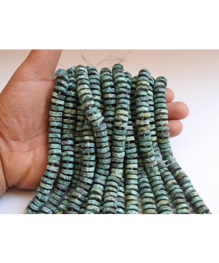 Natural African Turquoise Smooth Tyre,Coin,Button,Wheel,Matte Polished,Handmade,Loose Bead,For Making Jewelry,Wholesaler 8Inch Strand T2 | Save 33% - Rajasthan Living 3