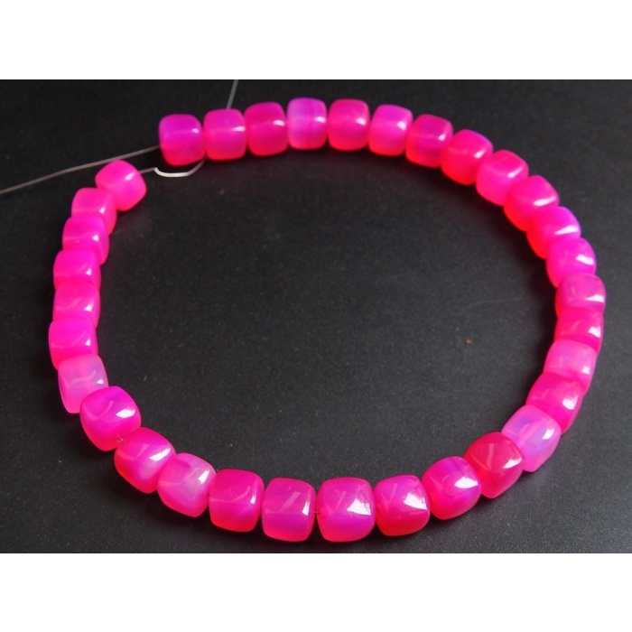 Hot Pink Chalcedony Cube,Rubilite,Smooth,Box,Cuboid,Loose Beads,Handmade,Wholesale Price,New Arrival,9Inchs Strand (pme)CB2 | Save 33% - Rajasthan Living 6