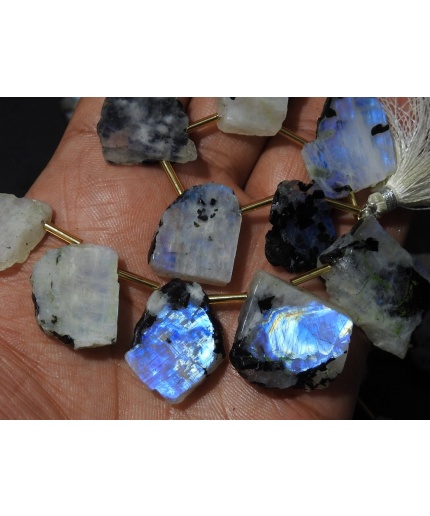 White Rainbow Moonstone Rough Slice,Slab,Nuggets,Loose Raw,Polished,Multi Color,11 Piece 25X18To20X17MM Approx,Wholesaler,Supplies R4 | Save 33% - Rajasthan Living