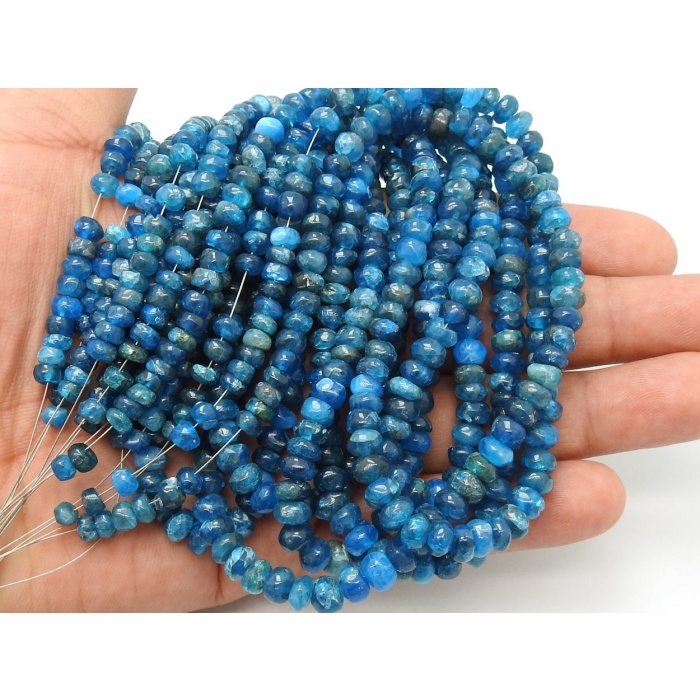 Neon Blue Apatite Smooth Roundel Bead,Handmade,Loose Stone,For Jewelry Making,Wholesaler,Supplies,New Arrivals 16Inch Strand 100%Natural B8 | Save 33% - Rajasthan Living 5