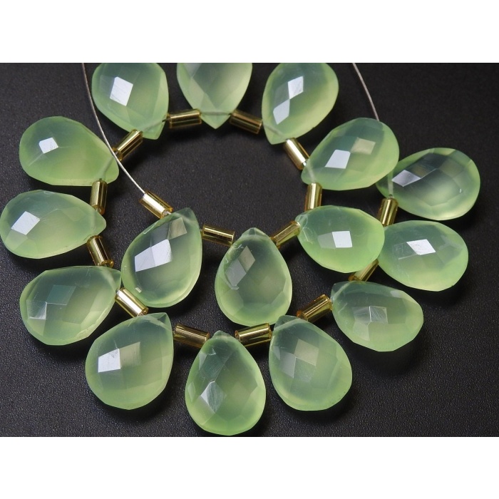 14X10MM Pair,Prehnite Green Chalcedony Faceted Teardrop,Drop,Matching Bead,Loose Stone,Handmade,Wholesale Price,New Arrival,PME-CY1 | Save 33% - Rajasthan Living 7