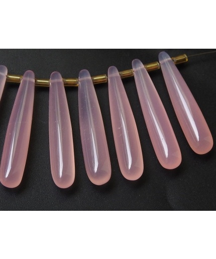 Rose Pink Chalcedony Smooth Elongated Drop,Teardrop,Loose Bead,Earring Pair,Wholesale Price,New Arrival 35MM Long Approx PME-CY1 | Save 33% - Rajasthan Living