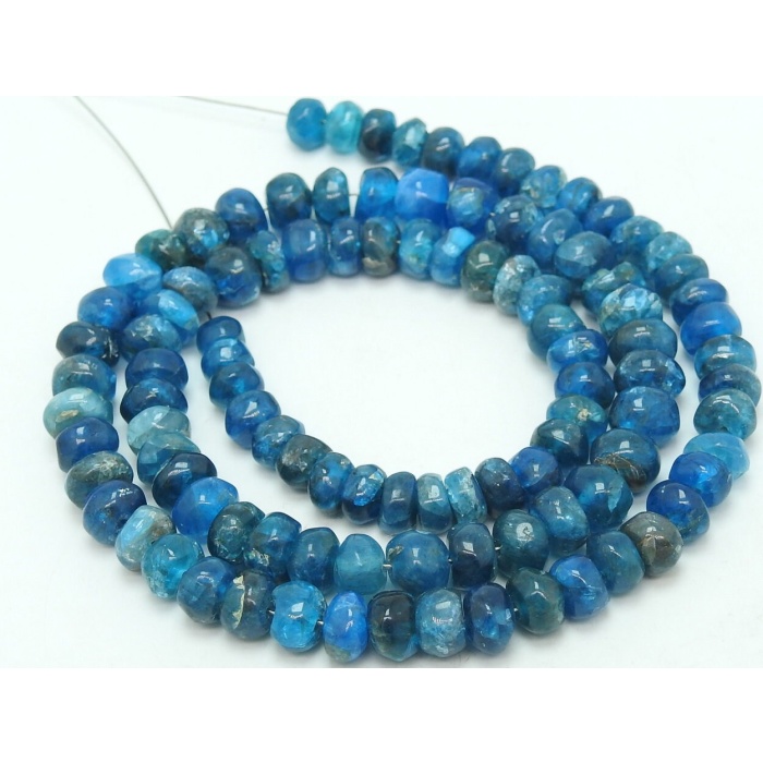 Neon Blue Apatite Smooth Roundel Bead,Handmade,Loose Stone,For Jewelry Making,Wholesaler,Supplies,New Arrivals 16Inch Strand 100%Natural B8 | Save 33% - Rajasthan Living 6