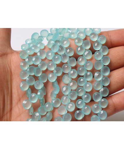 Aqua Blue Chalcedony Faceted Hearts,Teardrop,Drop,Loose Stone,Handmade,Earrings Pair,For Making Jewelry 4Inch Strand 8X8 MM Approx (pme)CY2 | Save 33% - Rajasthan Living 3