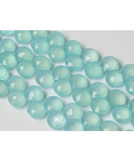 Aqua Blue Chalcedony Faceted Hearts,Teardrop,Drop,Loose Stone,Handmade,Earrings Pair,For Making Jewelry 4Inch Strand 8X8 MM Approx (pme)CY2 | Save 33% - Rajasthan Living