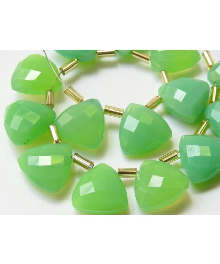 12X12MM Pair,Chrysoprase Green Chalcedony Faceted Trillions,Triangle,Briolette,Loose Stone,Wholesaler,Supplies,PME-CY1 | Save 33% - Rajasthan Living