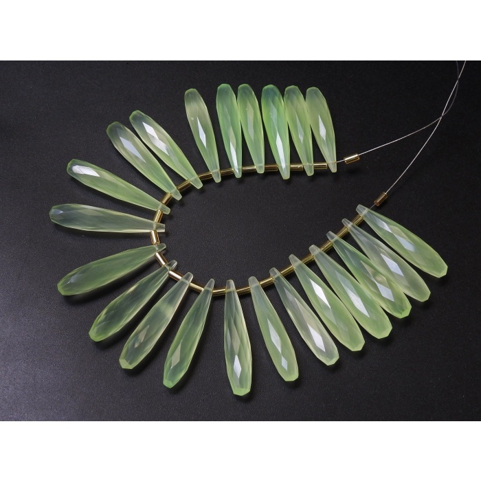 Prehnite Green Chalcedony Faceted Elongated Drop,Teardrop,Handmade,For Making Jewelry,Wholesaler,Supplies,35MM Long Approx PME-CY1 | Save 33% - Rajasthan Living 9