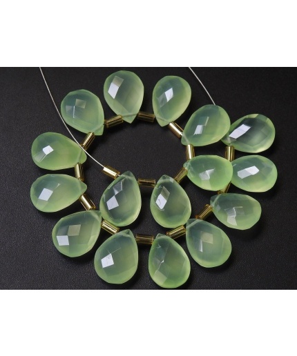 14X10MM Pair,Prehnite Green Chalcedony Faceted Teardrop,Drop,Matching Bead,Loose Stone,Handmade,Wholesale Price,New Arrival,PME-CY1 | Save 33% - Rajasthan Living