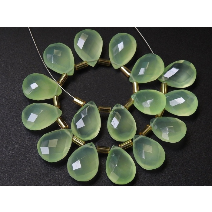 14X10MM Pair,Prehnite Green Chalcedony Faceted Teardrop,Drop,Matching Bead,Loose Stone,Handmade,Wholesale Price,New Arrival,PME-CY1 | Save 33% - Rajasthan Living 5